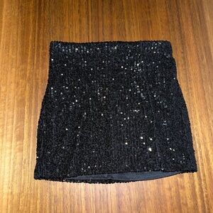 Girls Black Sequin Mini Skirt Size 6/7